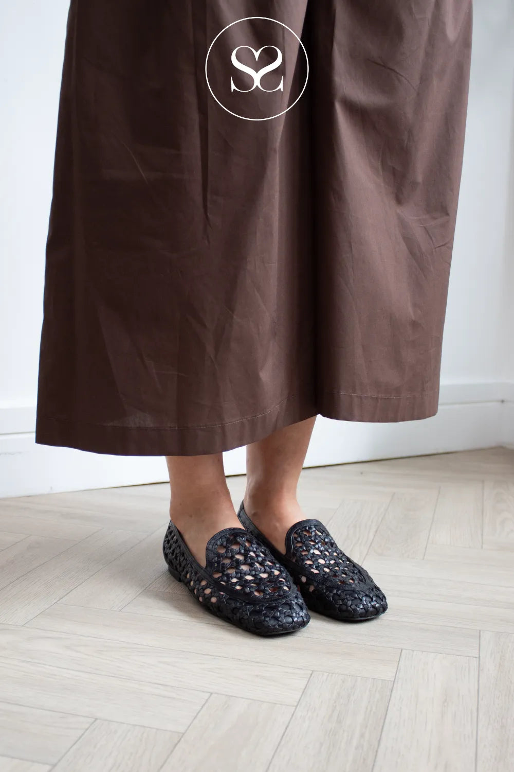 Unisa Black Woven Loafers - Baix