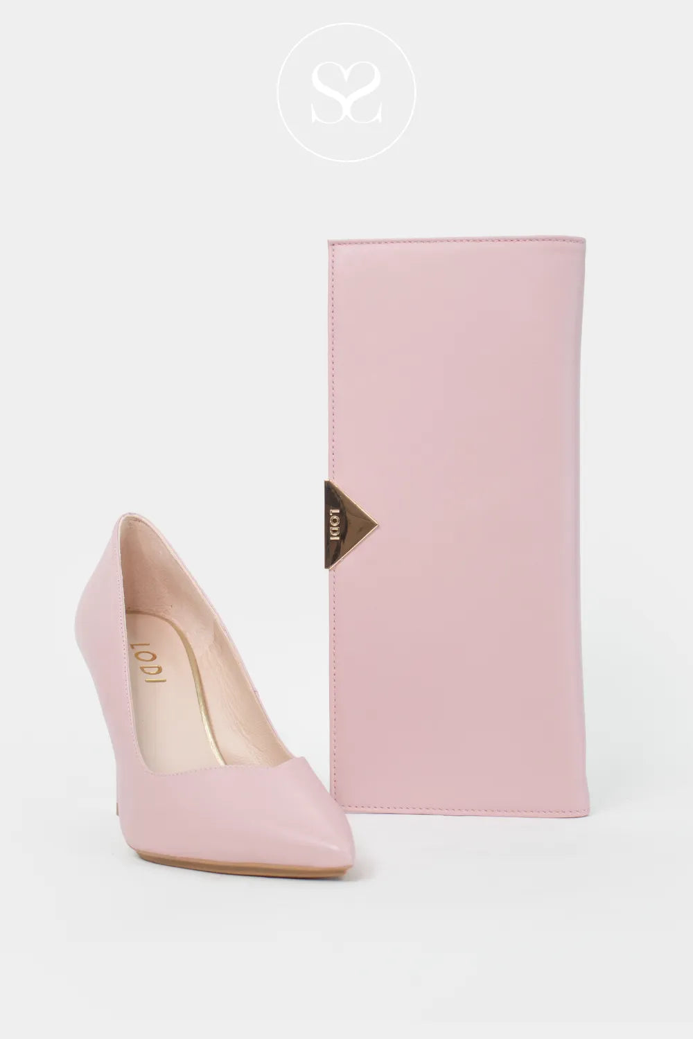 Lodi Blush Leather Envelope Clutch Bag L1900