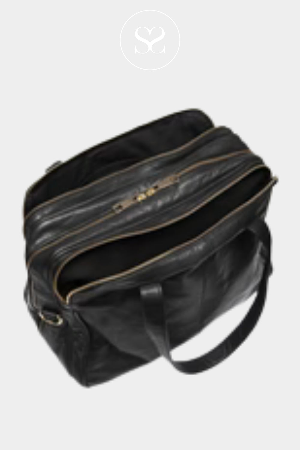 Depeche Black Leather briefcase / Laptop Bag - 12012