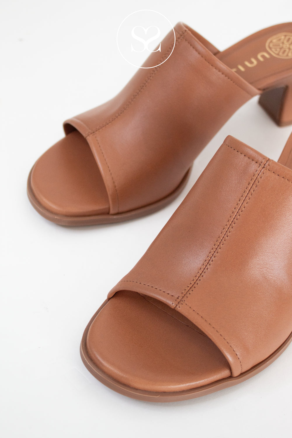 Unisa Tan Leather Mule Heel - Lefir