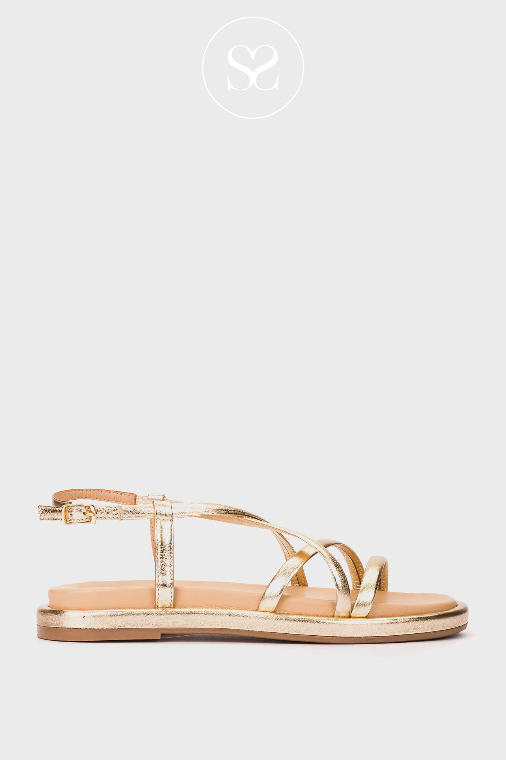 Wonders Gold Strappy Sandals AT-1051 Ireland