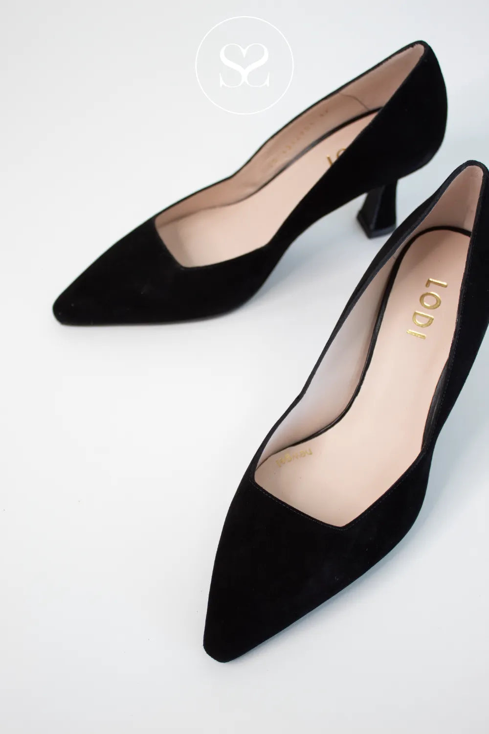 LODI black suede leather lined pointed toe court shoes ireland GENIUS