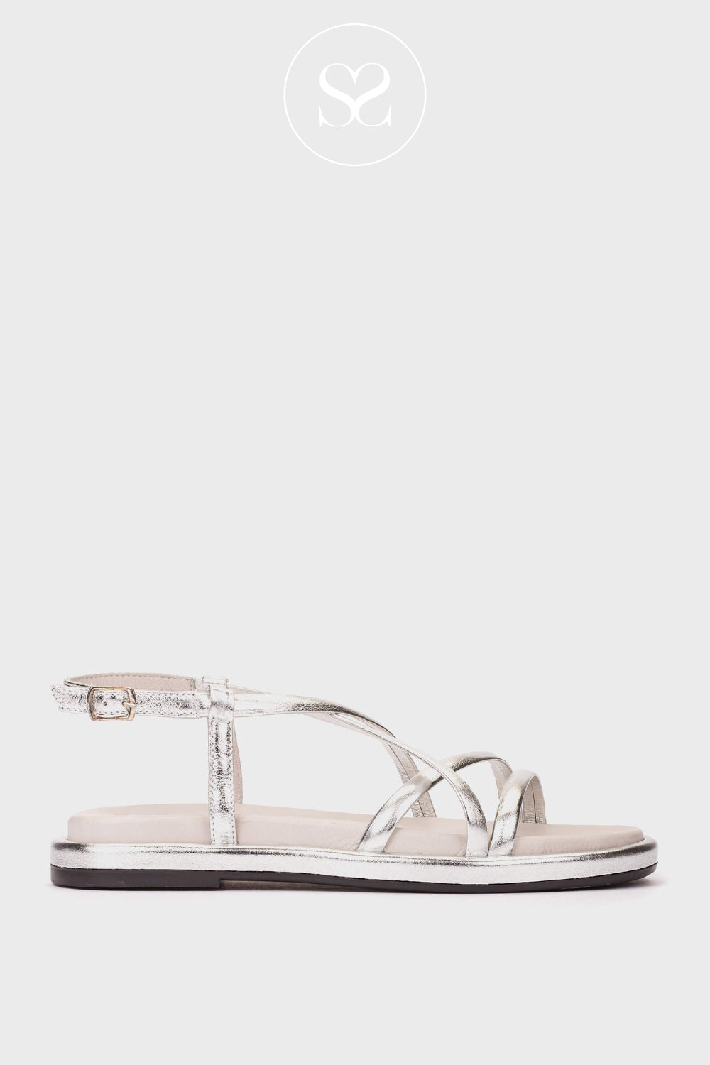 Wonders Silver Strappy Sandals AT-1051 Ireland
