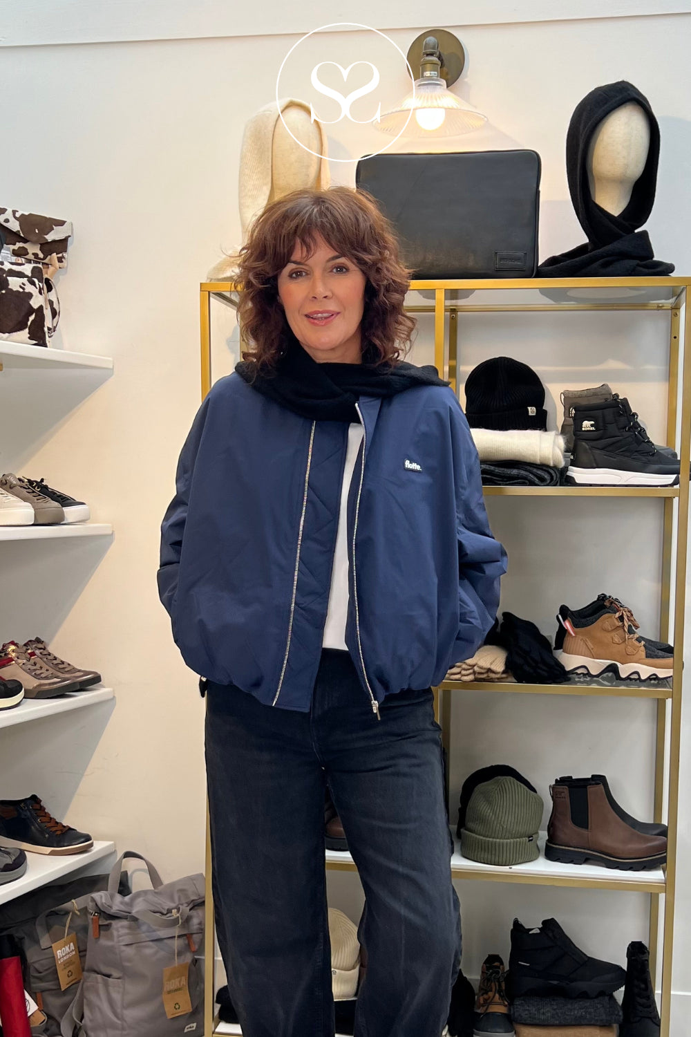 FLOTTE NAVY WATERPROOF BOMBER JACKET ALESIA