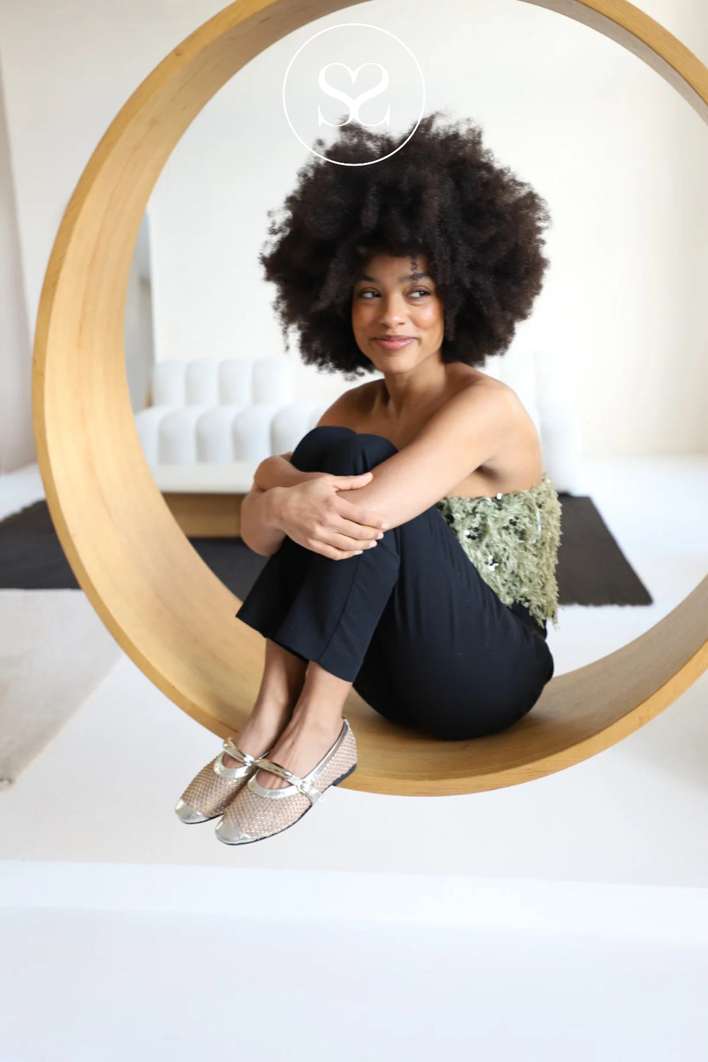 Babouche Gold Ballerina Flats - DEES