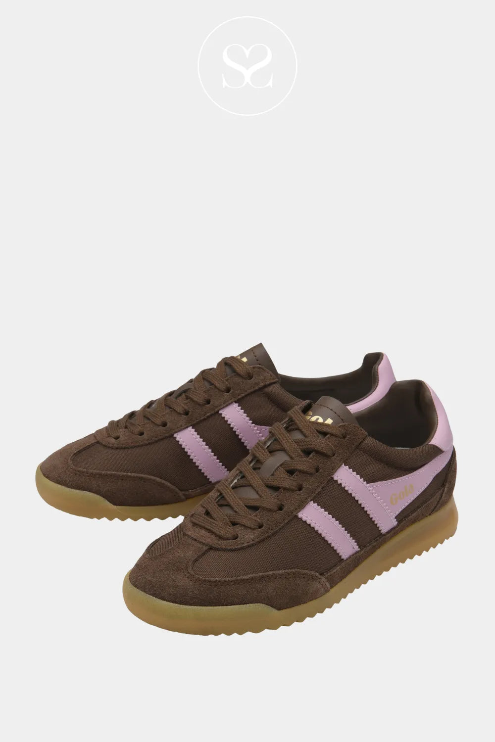 GOLA Retro Brown Trainers - Tornado Lightweight gum sole ensures a smooth ride with reliable grip.