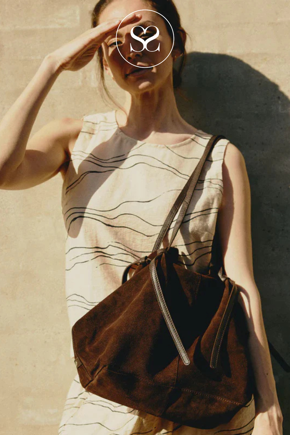 DEPECHE CHOCOLATE LEATHER SHOPPER BAG 16616