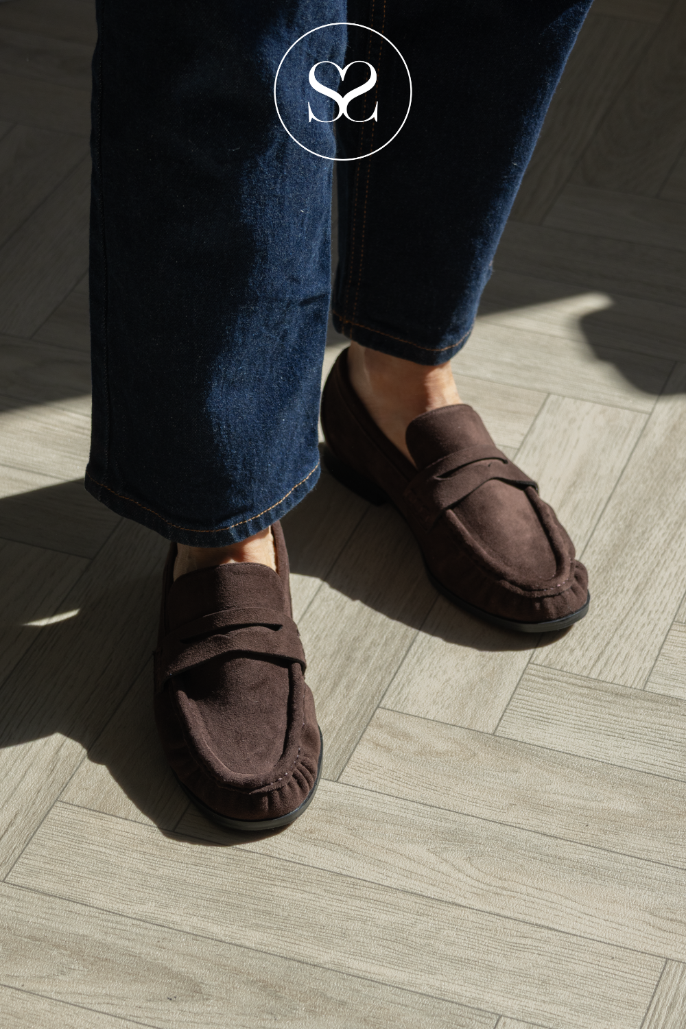 Bianco Brown Suede Penny Loafers - Biacarma