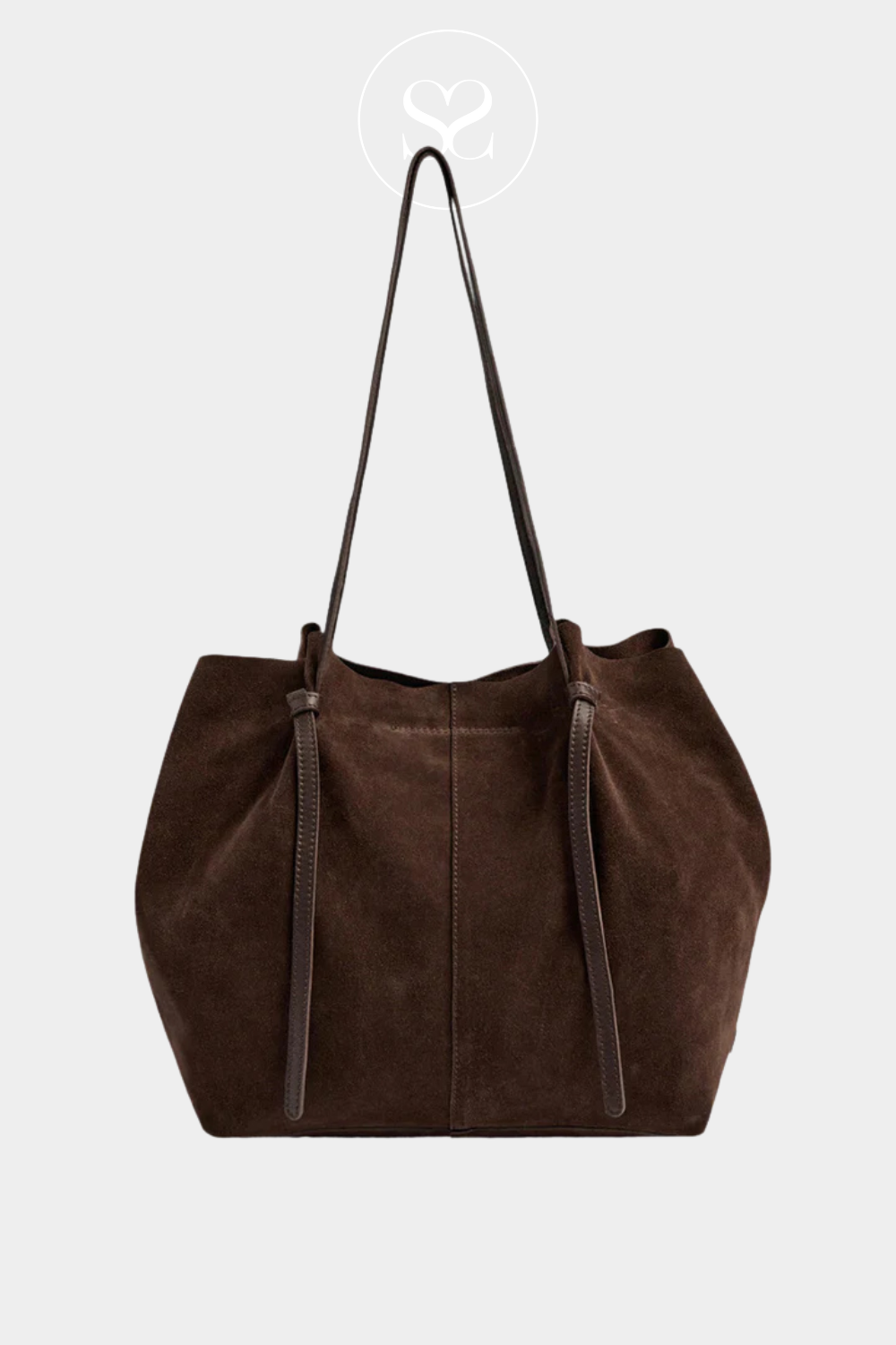 DEPECHE CHOCOLATE LEATHER SHOPPER BAG 16616