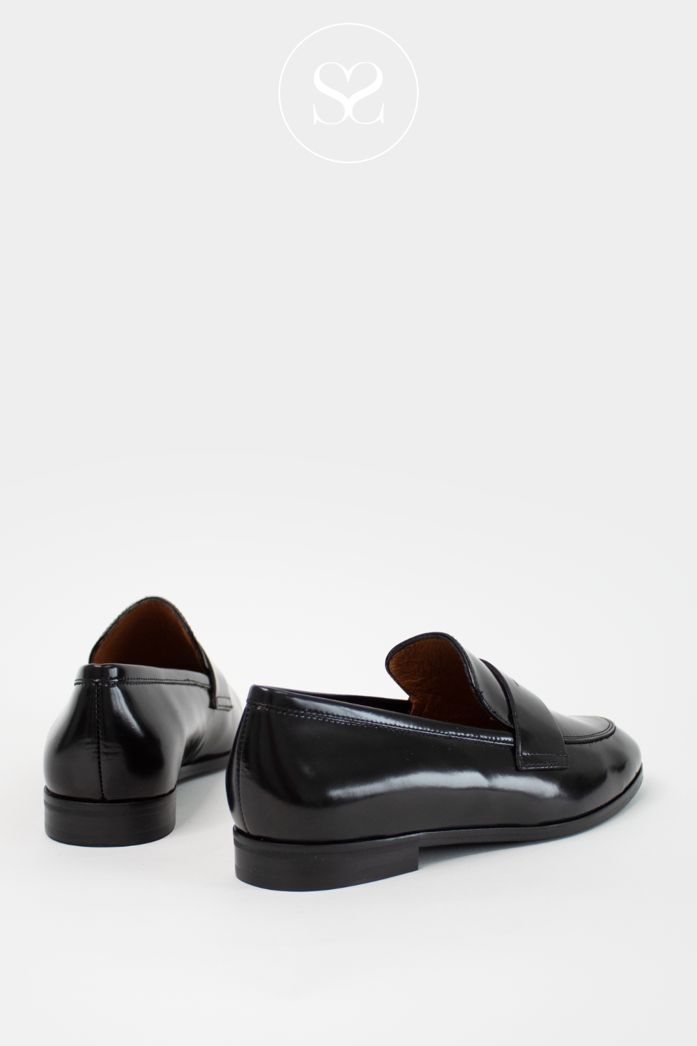 ANGEL ALARCON BLACK LEATHER FLAT LOAFERS - ZAMA