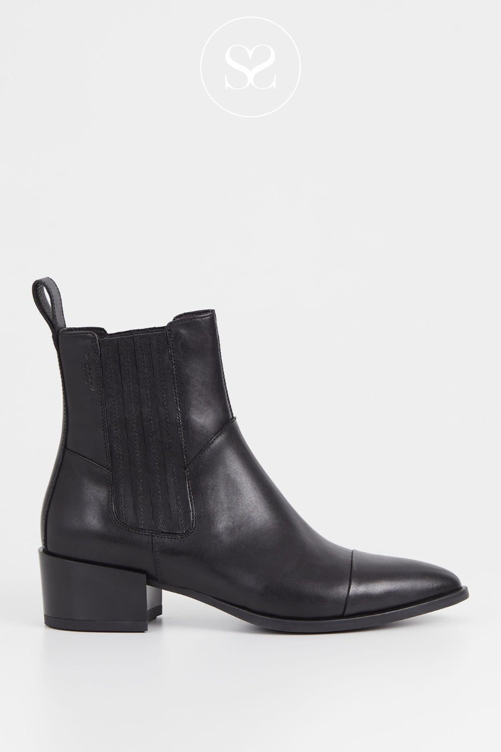 VAGABOND BLACK LEATHER WESTERN STYLE ANKLE BOOTS MARJA 5613-001