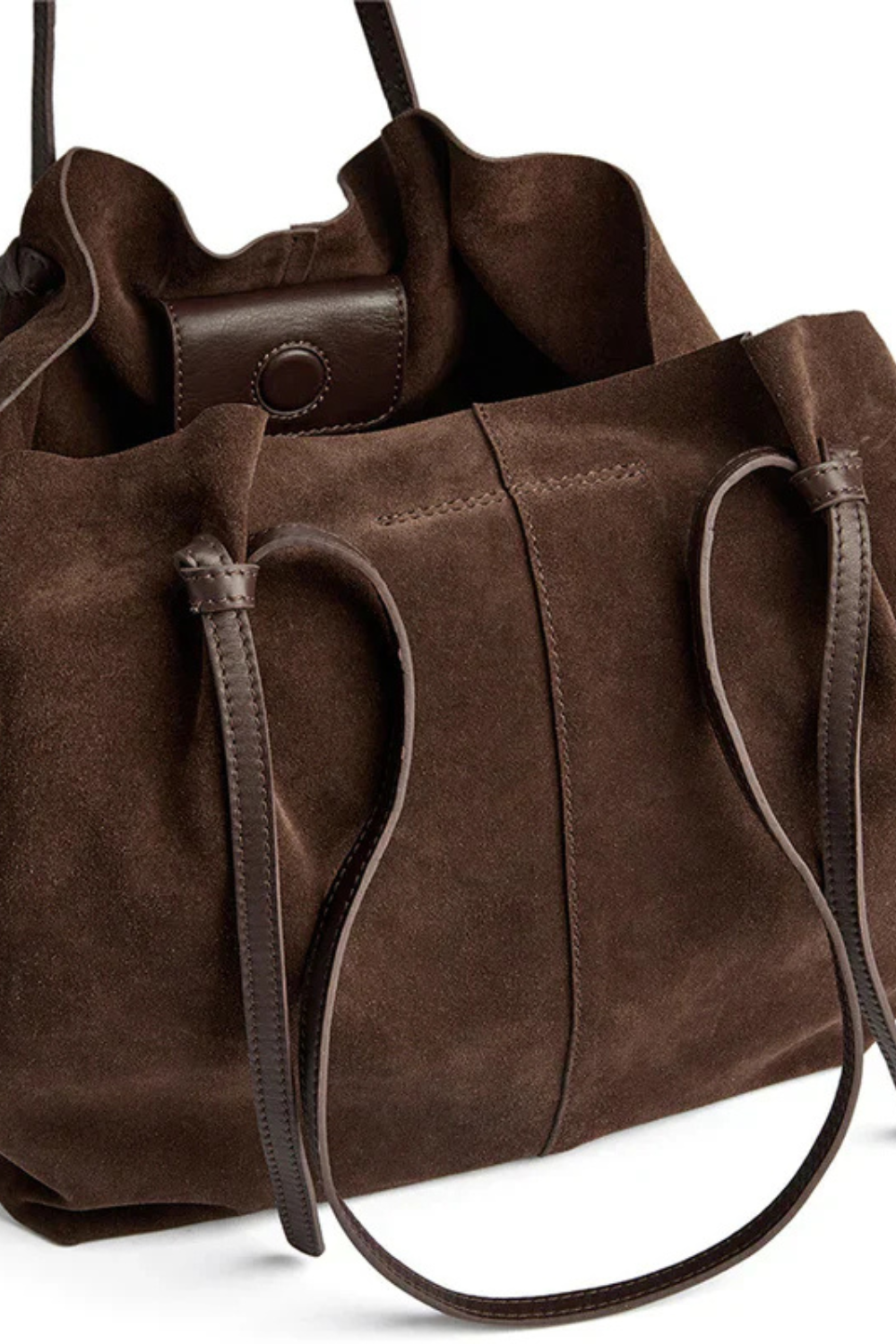 DEPECHE CHOCOLATE LEATHER SHOPPER BAG 16616