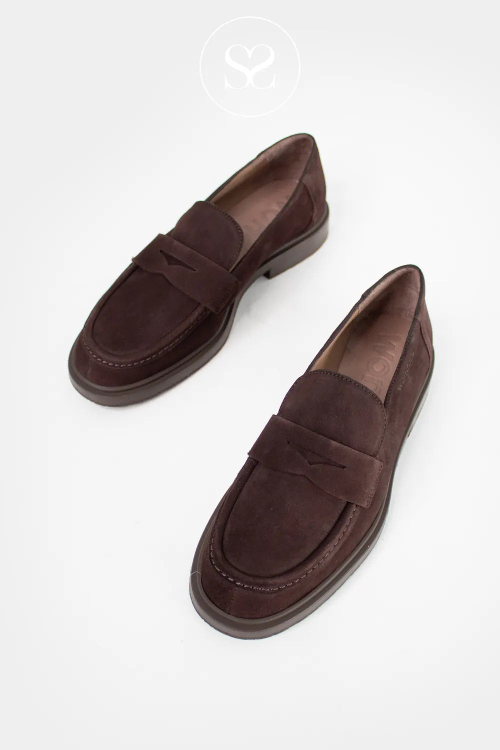 WONDERS CHOCOLATE BROWN SUEDE CHUNKY LOAFERS B-9104/B-9140