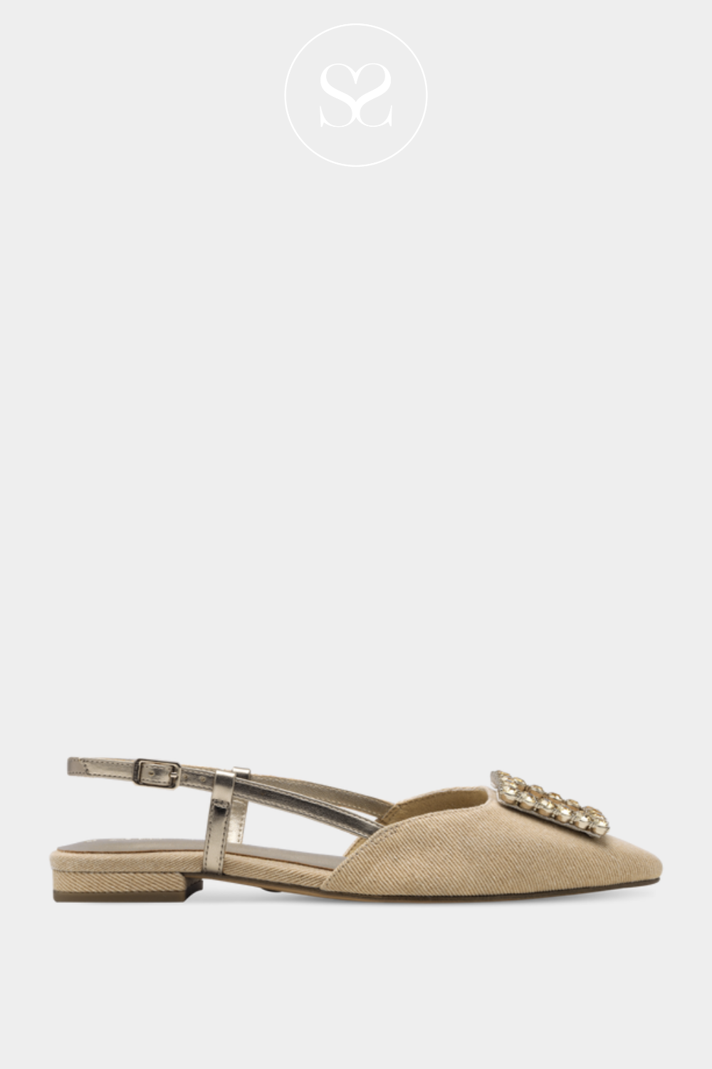TAMARIS 1-29403-42 BEIGE SLINGBACK BLOCK HEEL SHOES