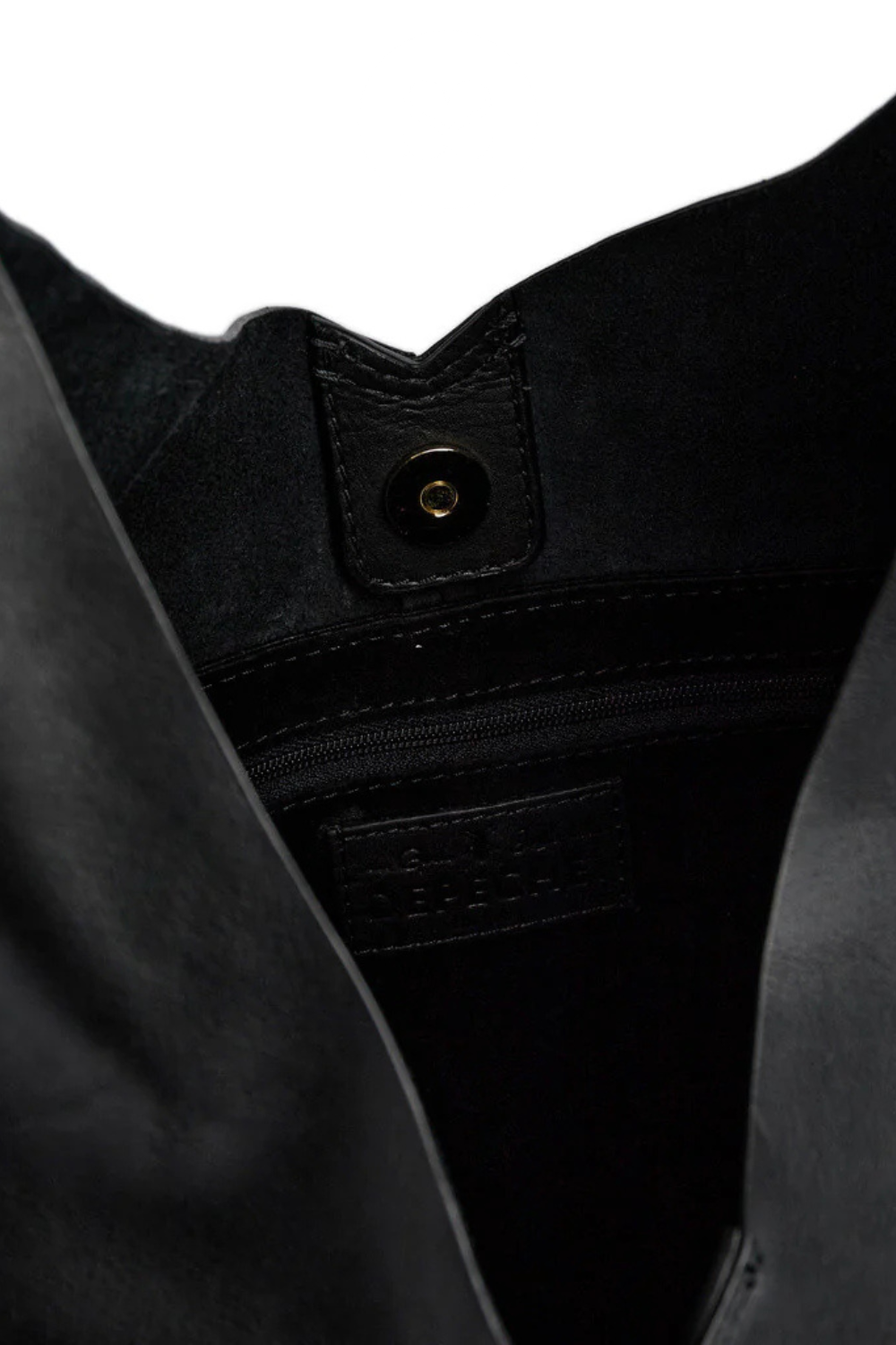 DEPECHE BLACK LEATHER SHOPPER BAG 16620