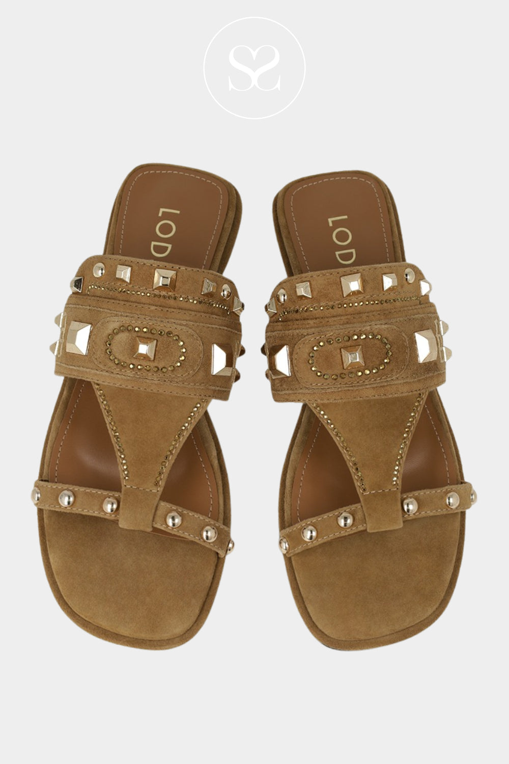 LODI Camel Suede Slider Sandals - Auriga