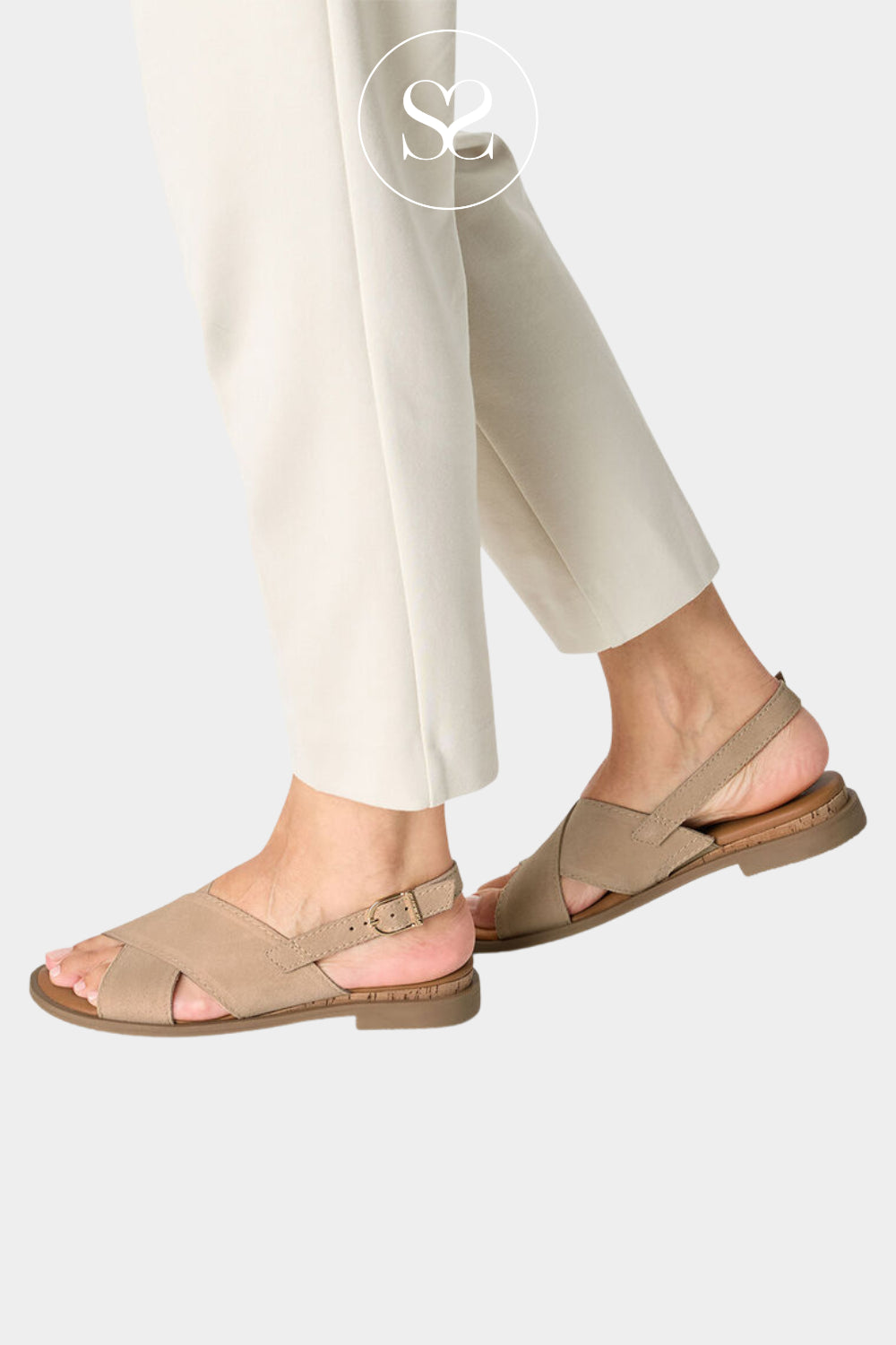 Tamaris Beige Slingback Sandals - 1-28102-44