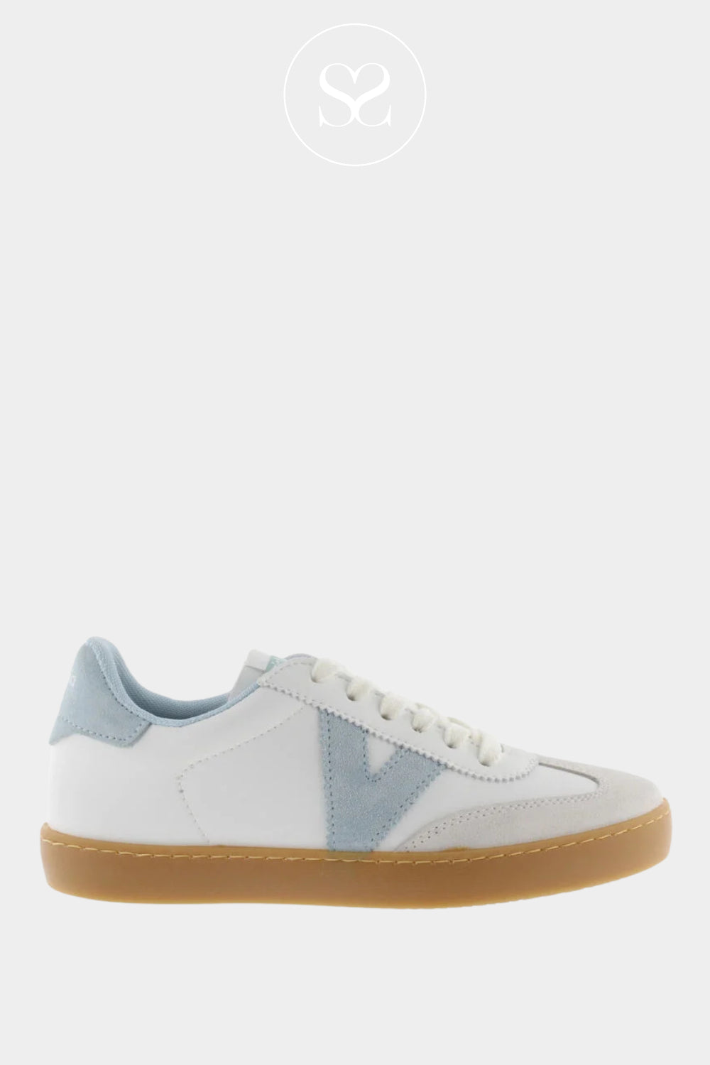 Victoria White & Blue Platorm Trainers 1126206