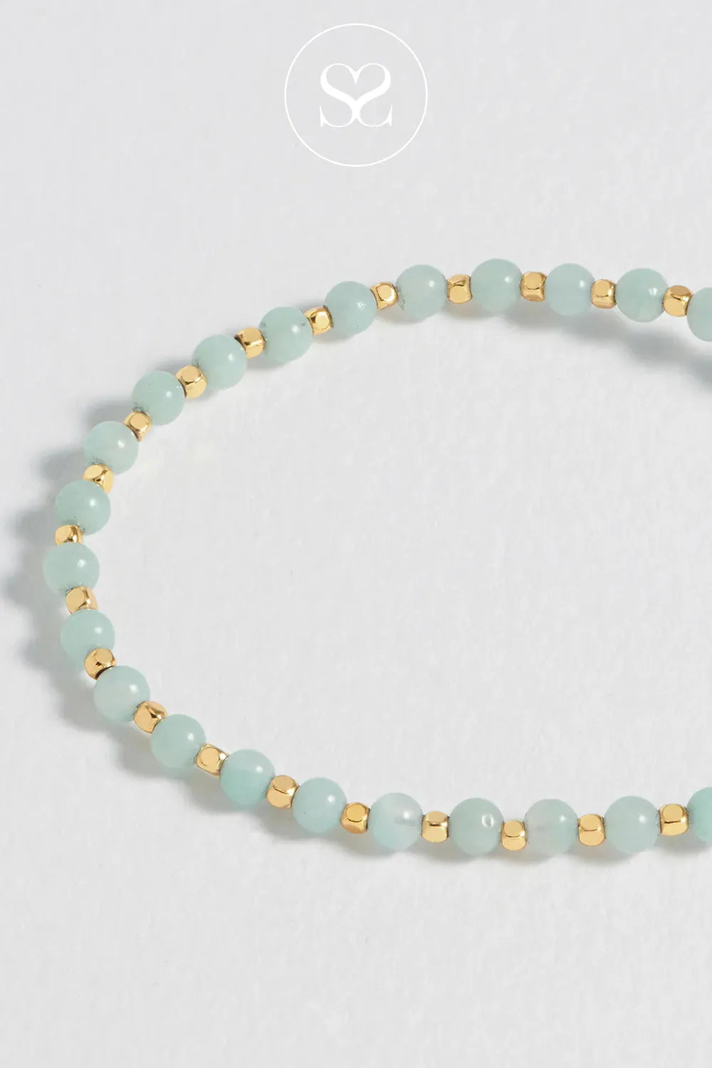 ESTELLA BARTLETT AMELIA GOLD PLATED AMAZONITE WELLNESS BRACELET EBB6863G