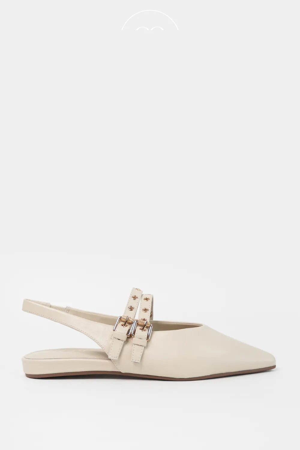 Lodi Cream Pointed Double Strap Pumps - A-Soria