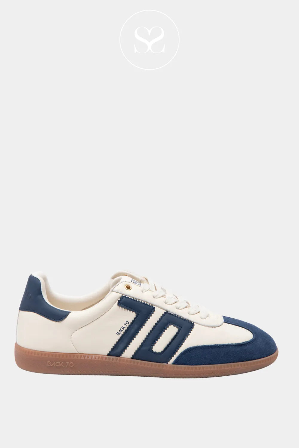 BACK 70 CREAM AND BLUE LOW PROFILE TRAINER FOR WOMEN - CLOUD