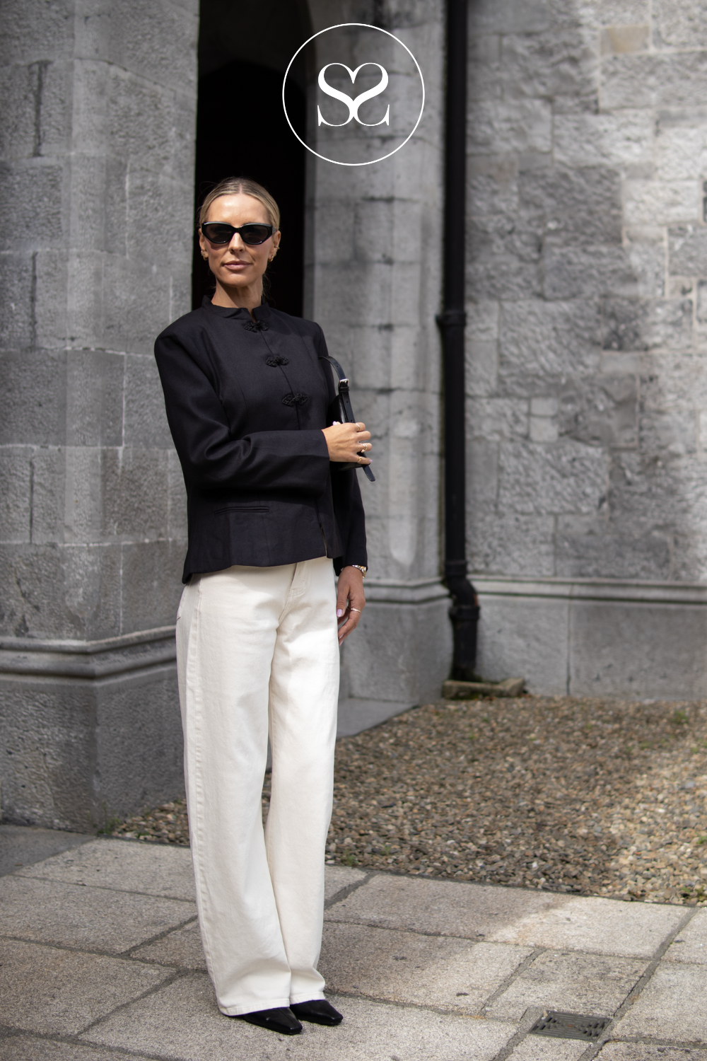 Black Wool Mandarin Jacket — JW069