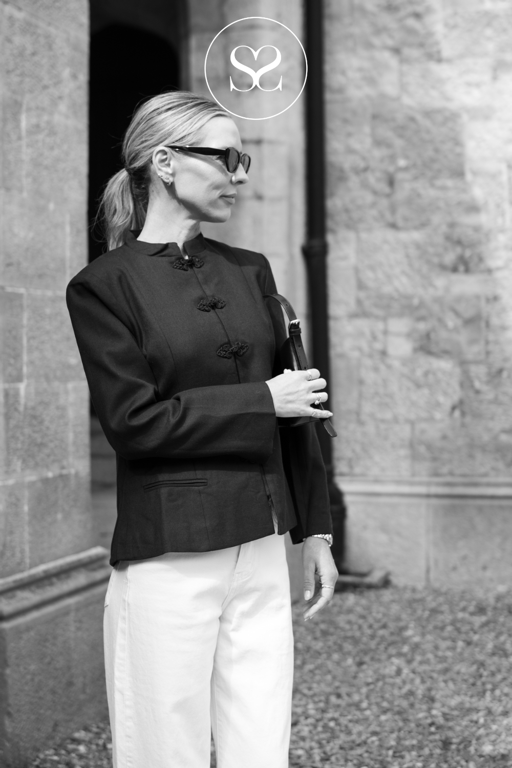 Black Wool Mandarin Jacket — JW069