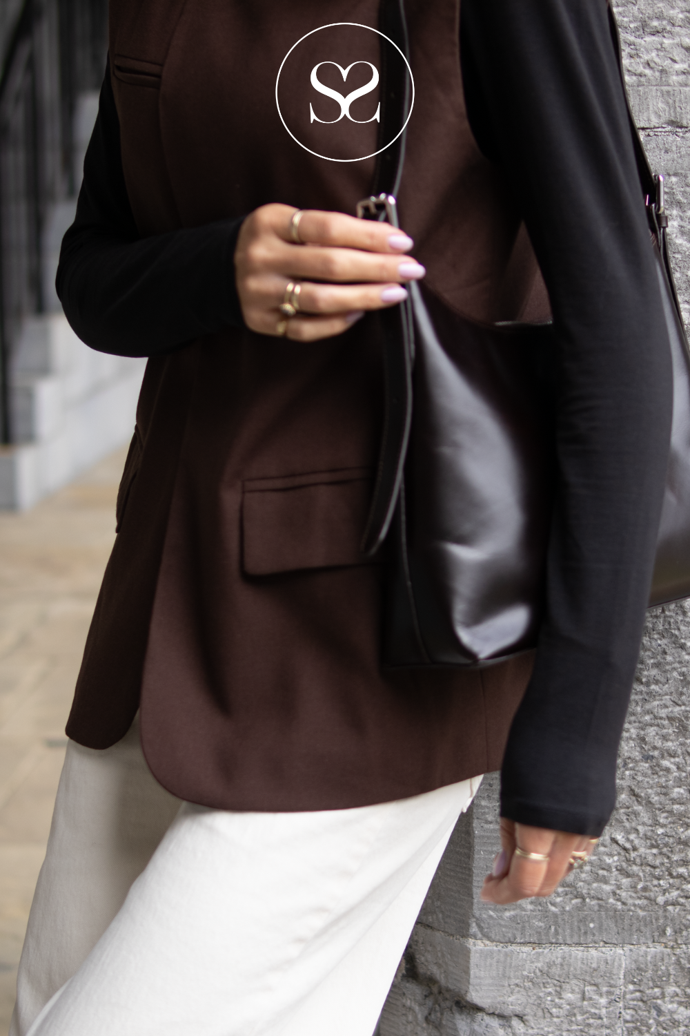 Chocolate Brown Structured Vest - G15125