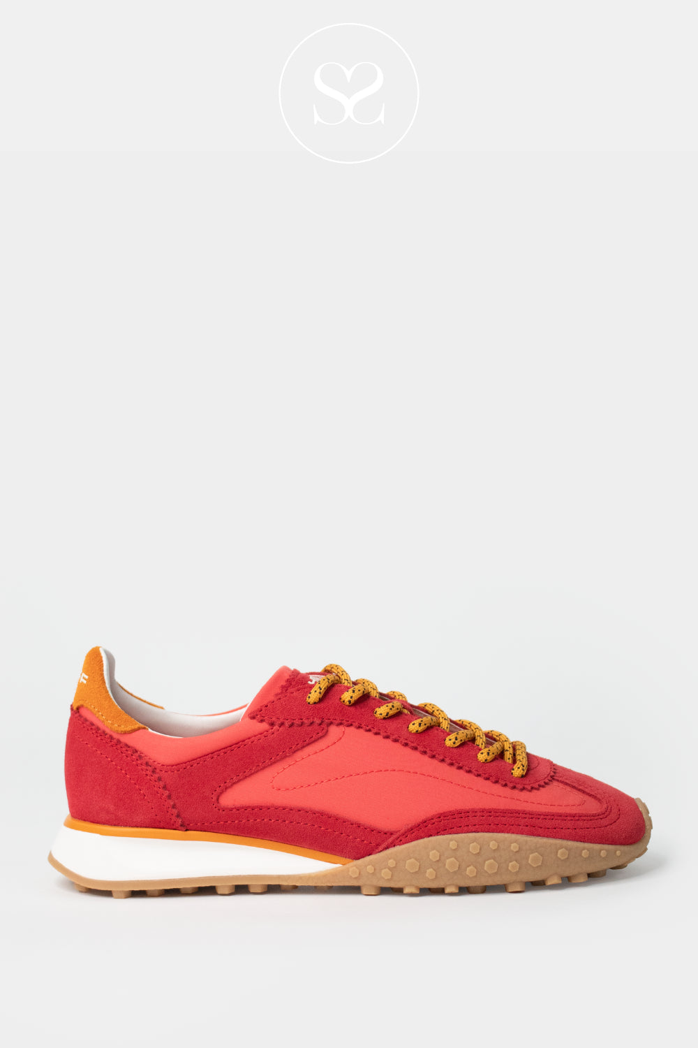 hoff red trainers for women with orange laces