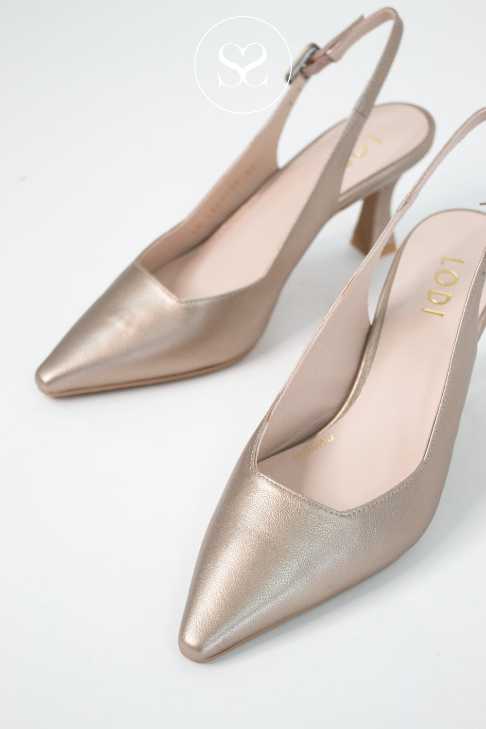 LODI JUCO BRONZE SLINGBACK MID-HEEL COURT SHOES