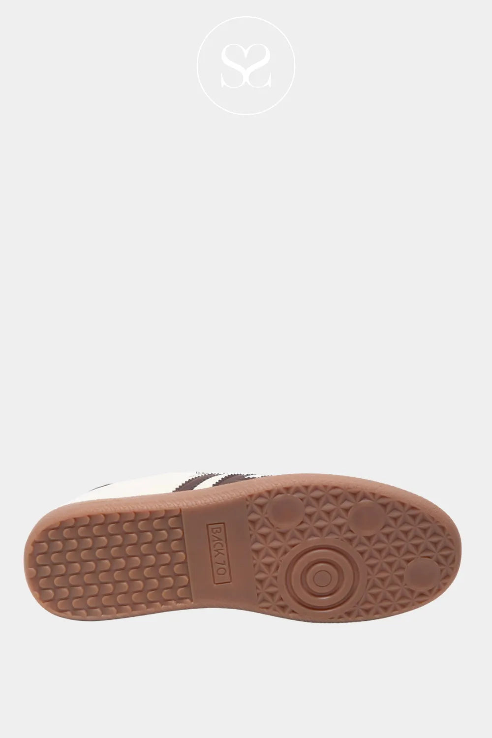 BACK 70 CREAM AND BROWN LEATHER SNEAKERS WITH GUM SOLE