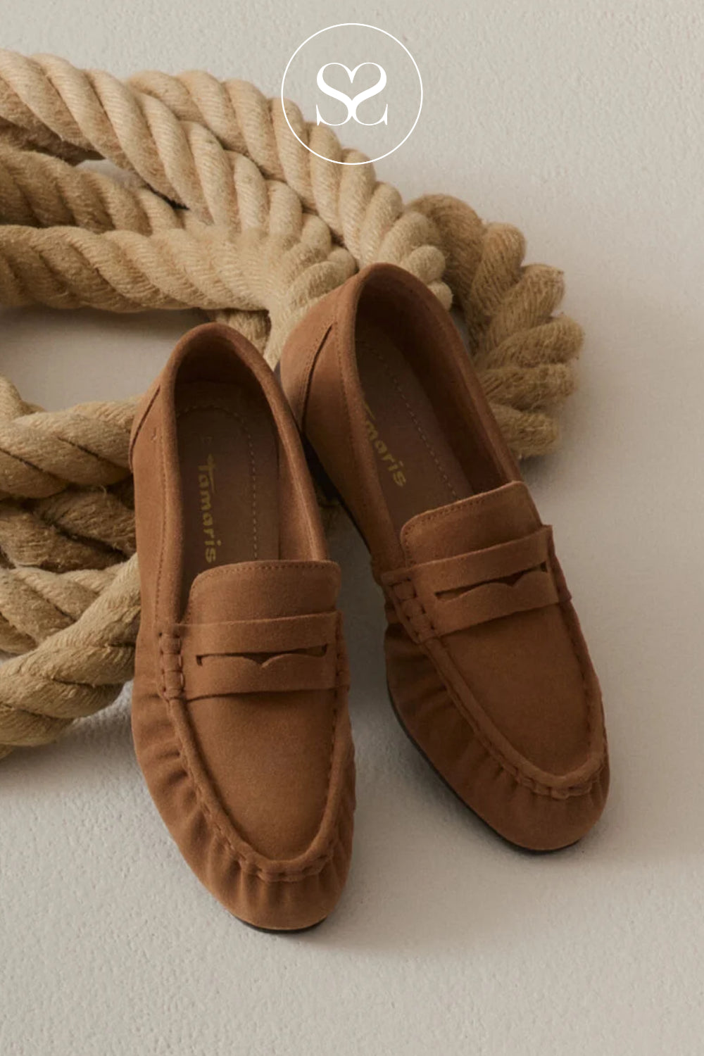 Tamaris Tan Suede Loafers 1-24205-46 Ireland