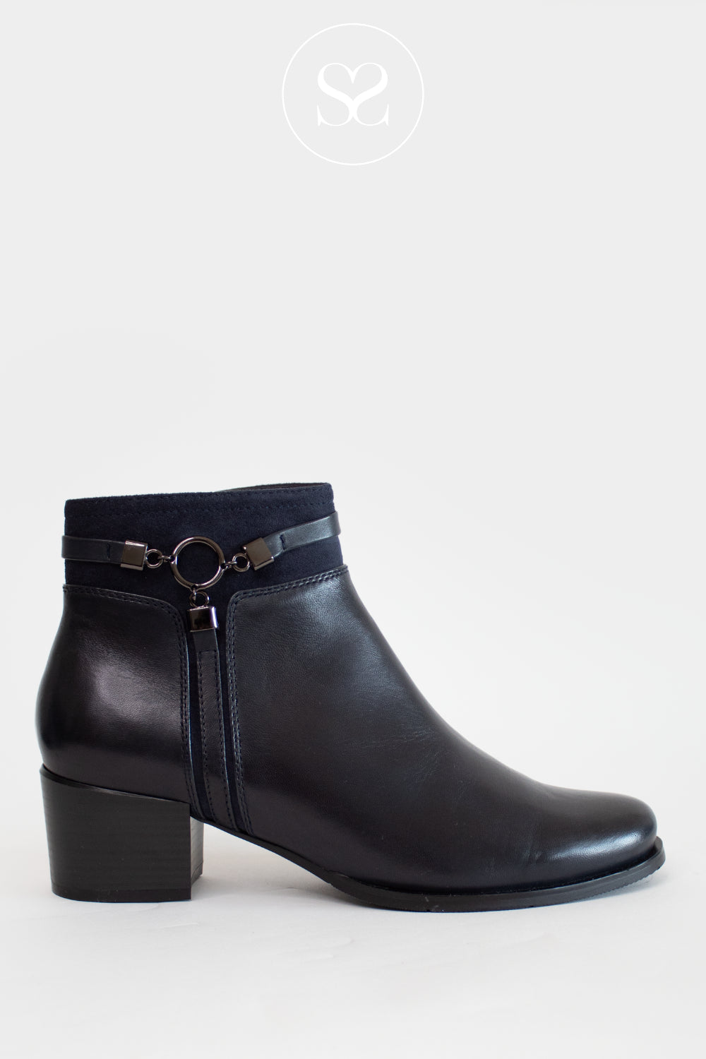 REGARDE LE CIEL NAVY LEATHER BOOT JOLENE-29| REGARDE LE CIEL BOOT