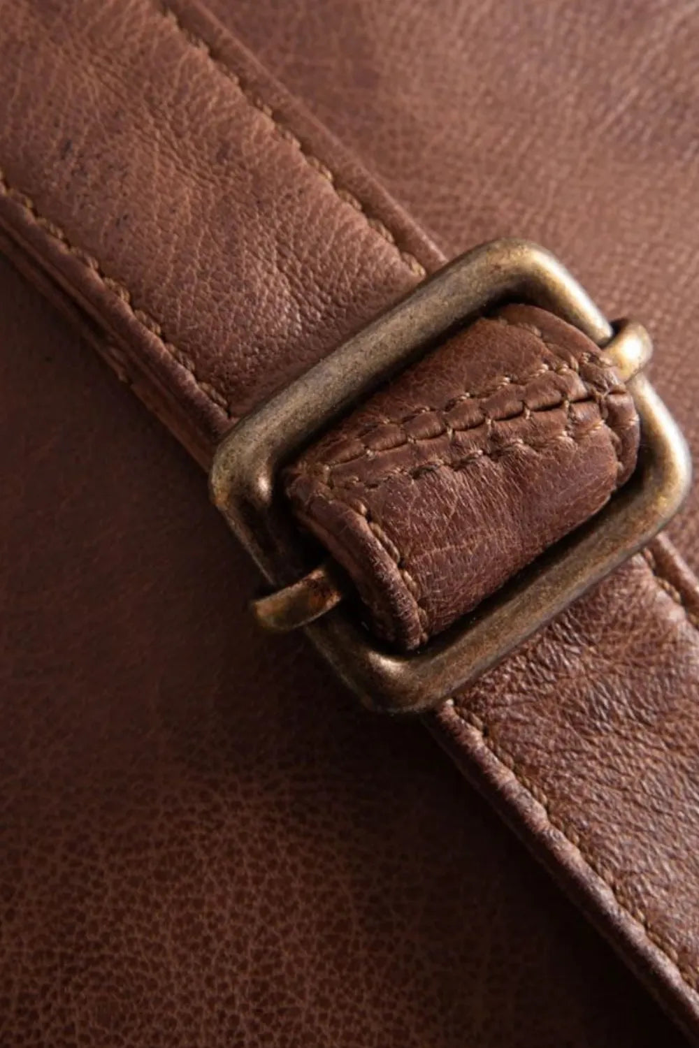 DEPECHE 13860 BROWN LEATHER CROSSBODY BUMBAG