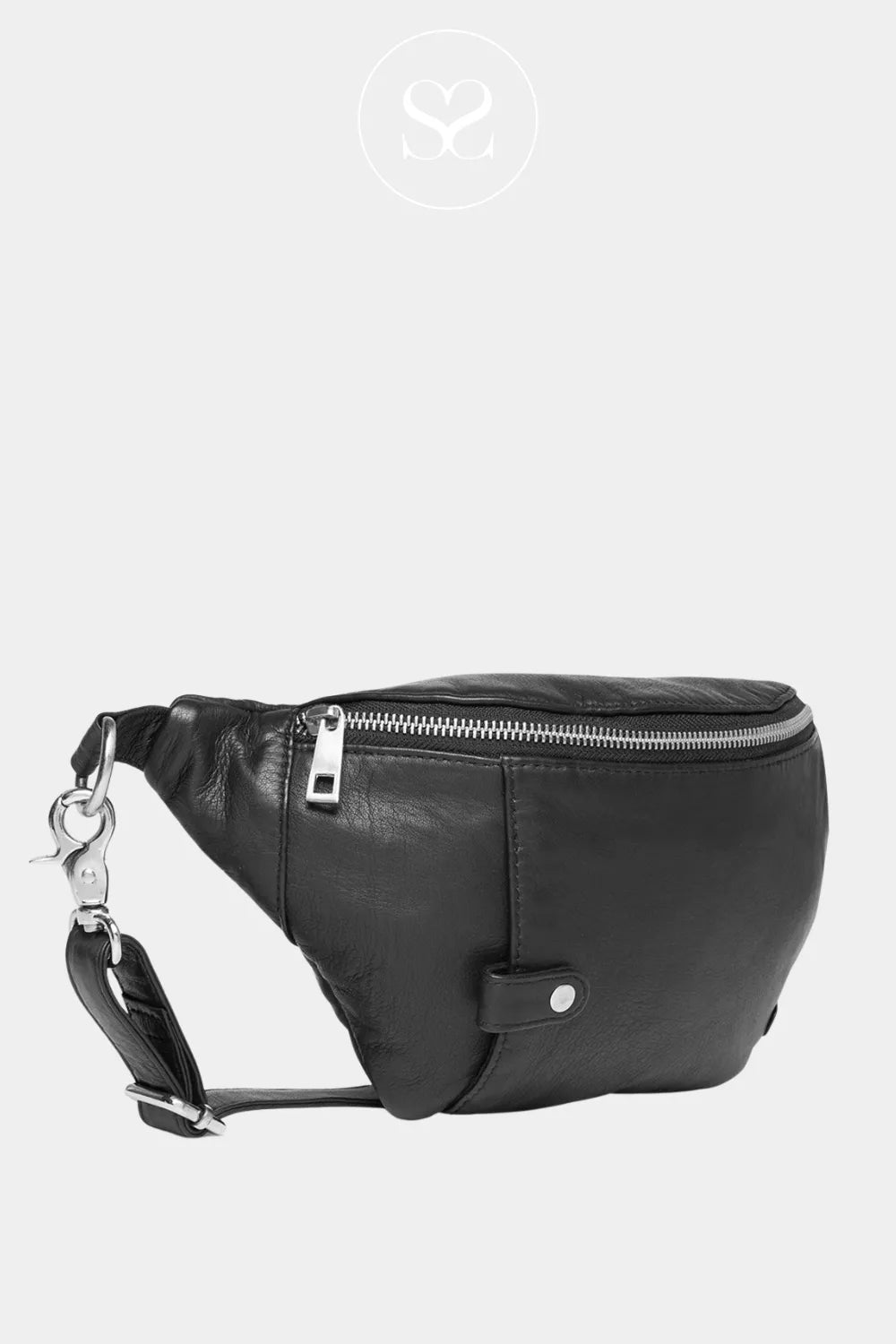 DEPECHE 15814 BLACK LEATHER CROSSBODY BUMBAG IRELAND