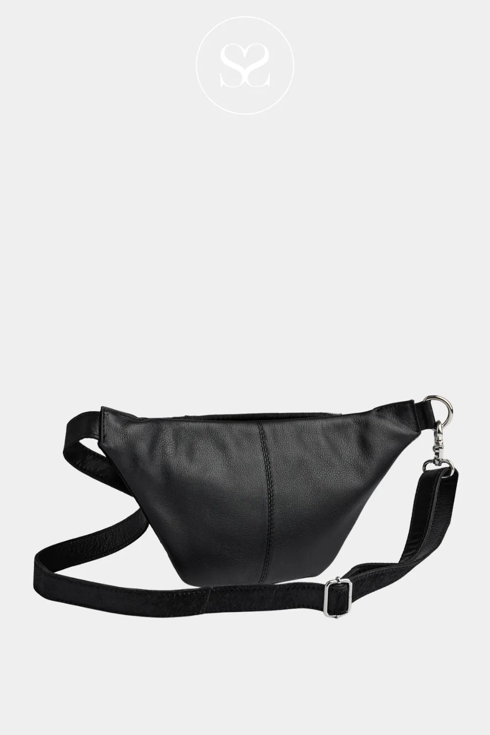DEPECHE BLACK LEATHER COW HAIR CROSSBODY BUMBAG 16394