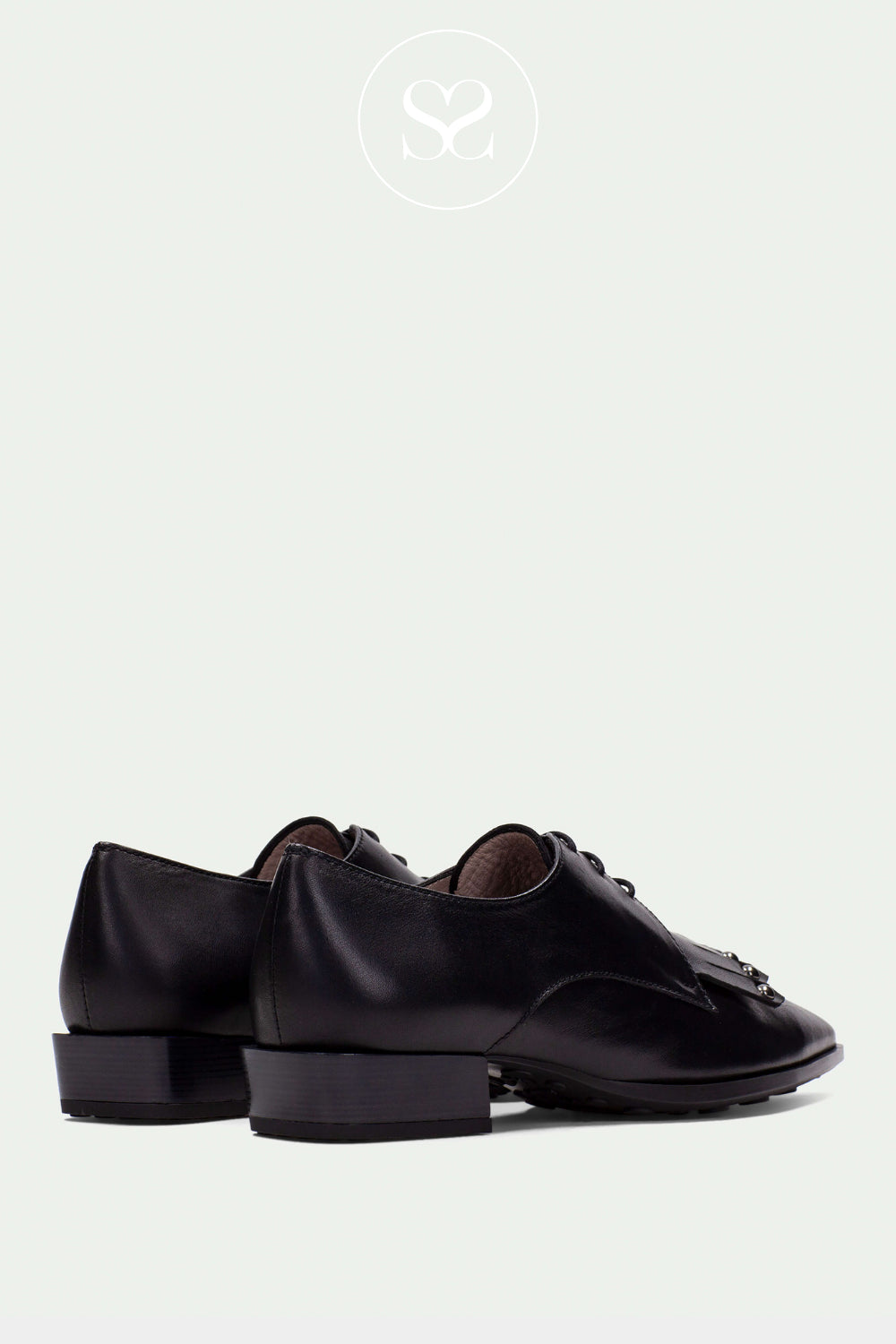 HISPANITAS LEATHER LINED SHOES WITH RUBBER SOLE AND SMALL BLOCK HEEL
