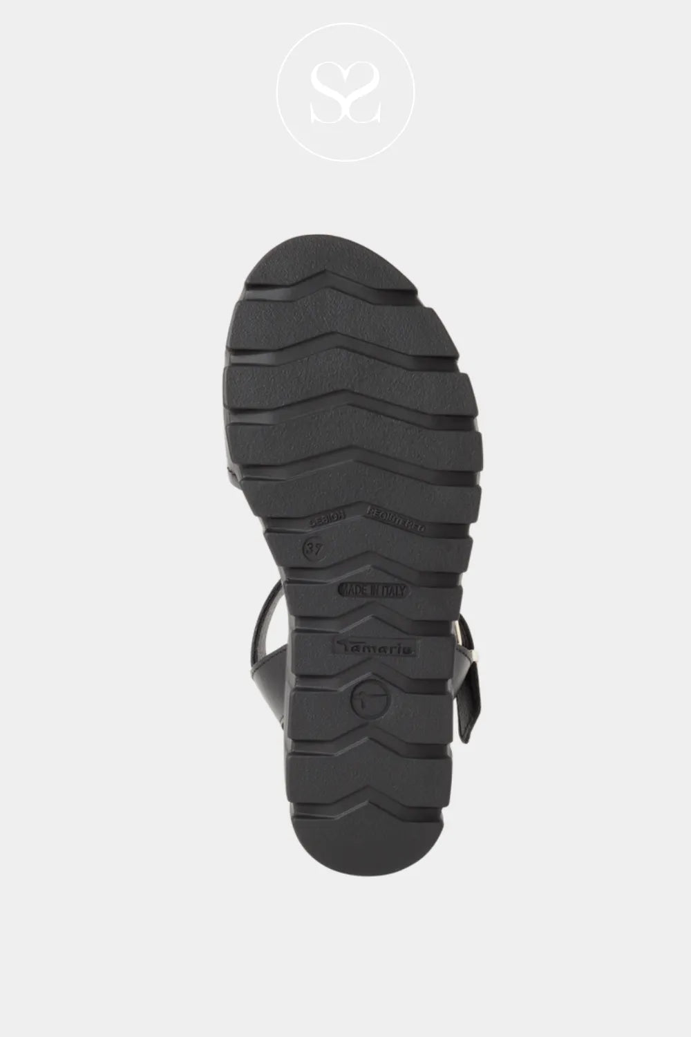 Tamaris Black Wedge Sandals 1-28712-42