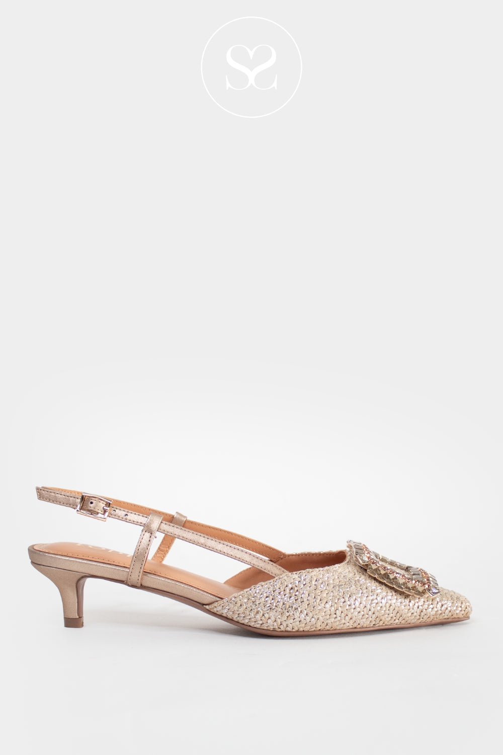 Lodi Camel Woven Kitten Heel - A-Pinto Ireland