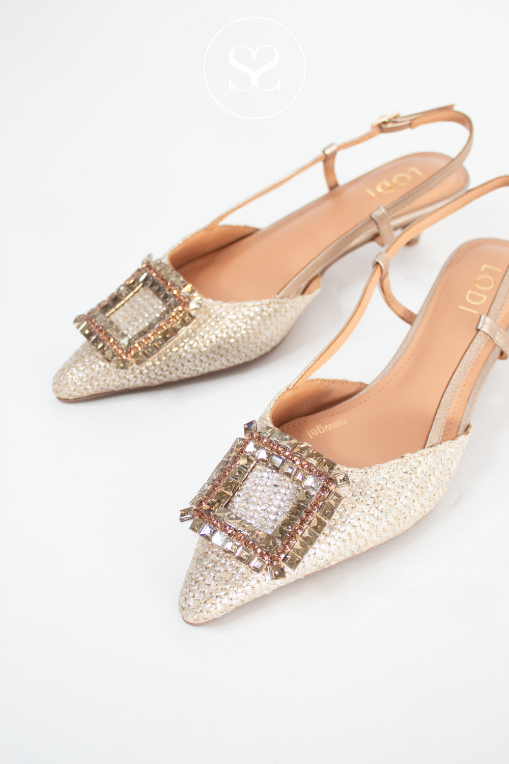 Lodi Camel Woven Kitten Heel - A-Pinto