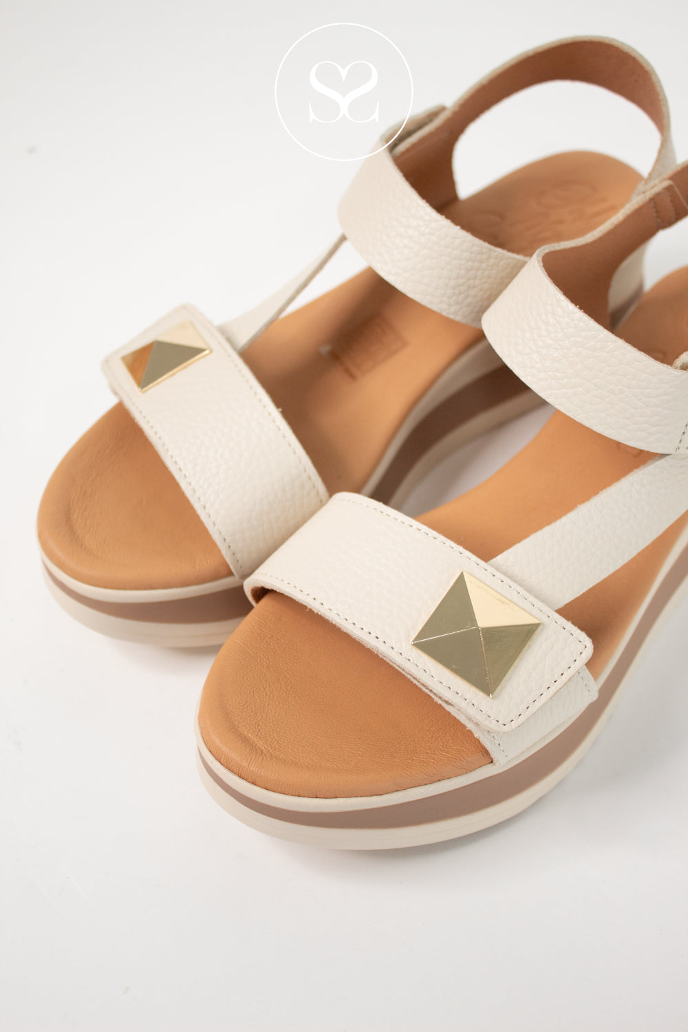Oh My Sandals Off-White Wedge Sandals 5973