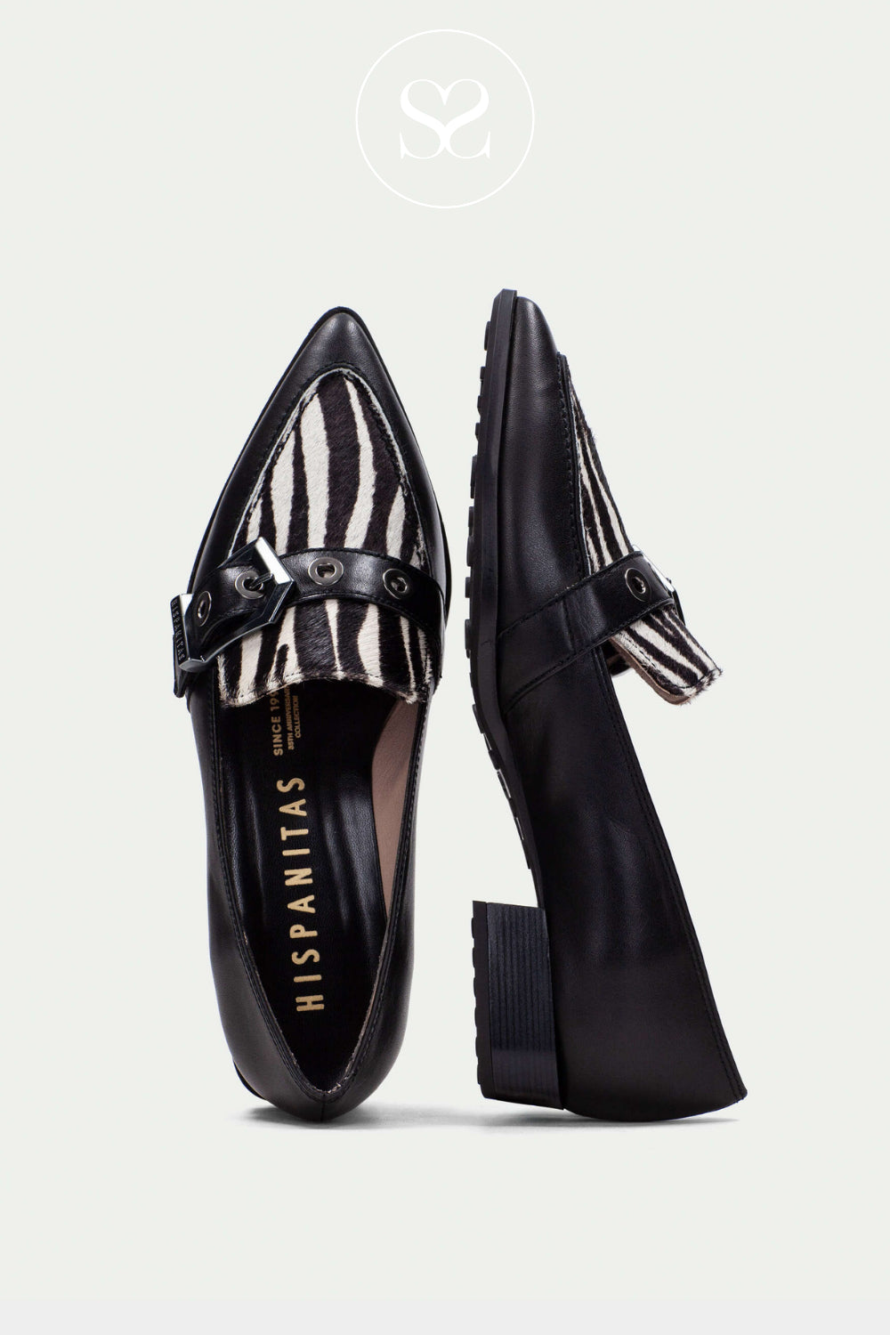 HISPANITAS LEATHER LINED SLIP ON LOAFERS WITH POINTED TOE