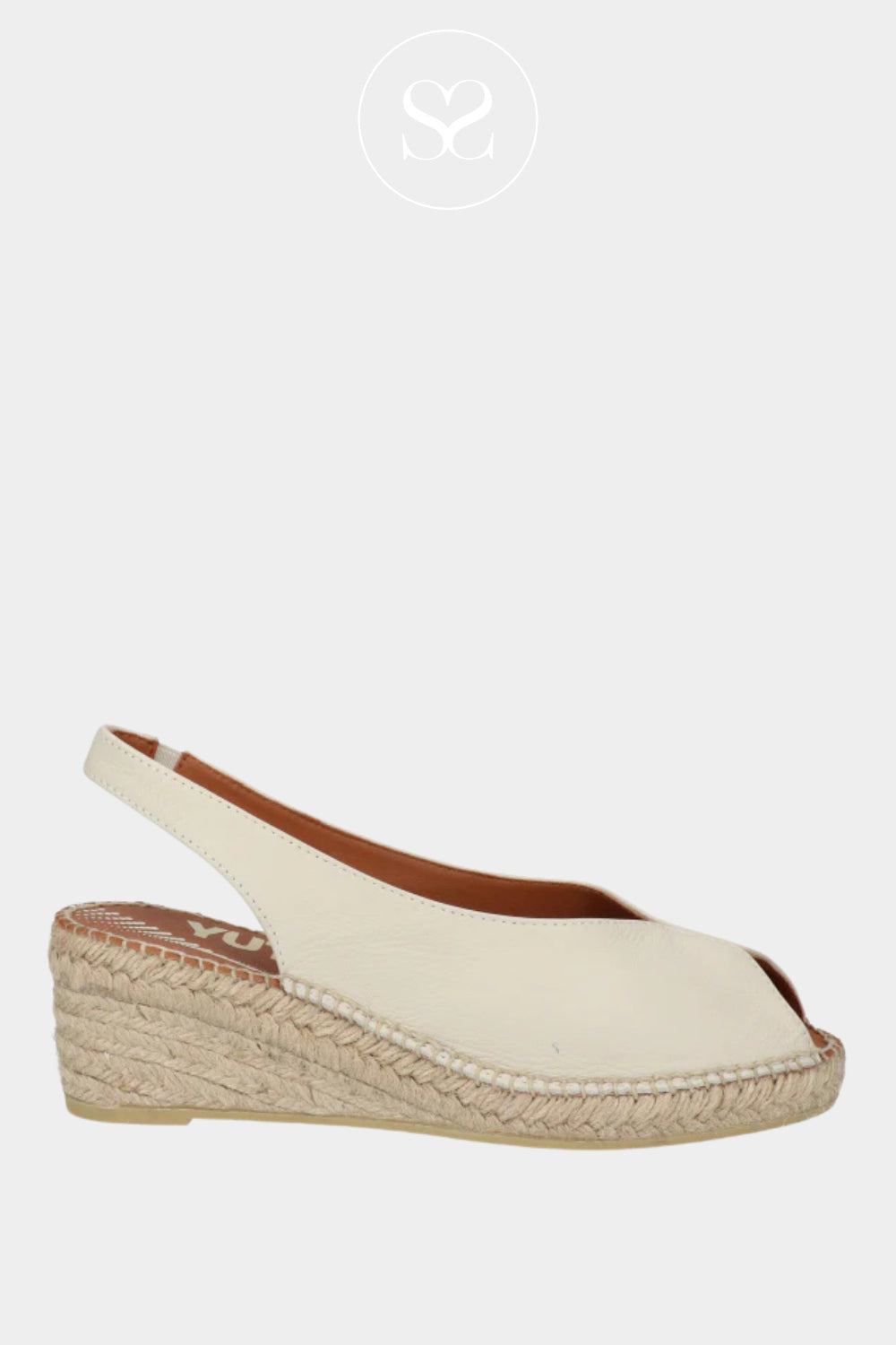 Viguera Cream Leather - Slingback Espadrille Wedges - 2200 in Ireland