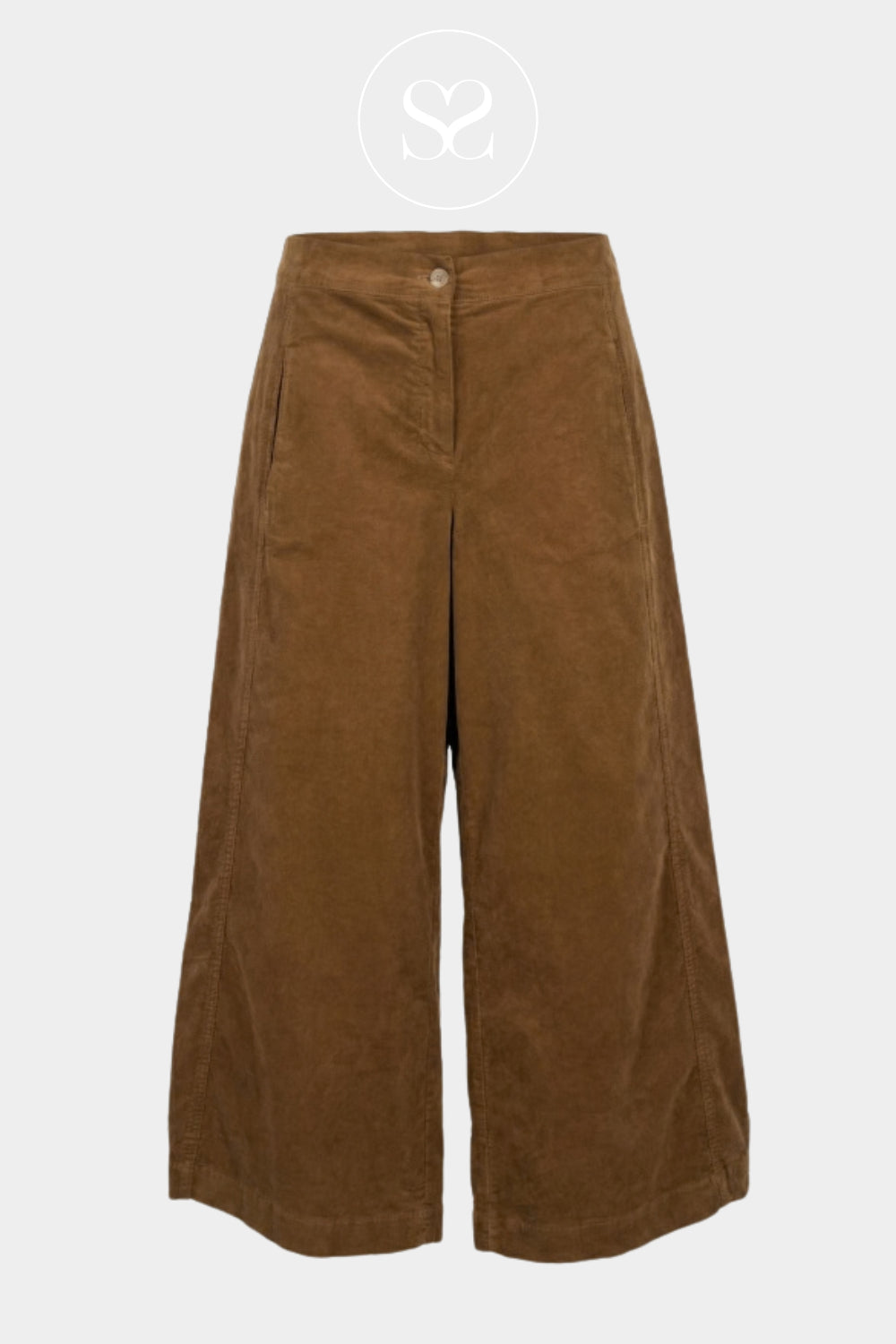 Camel Wide Leg Trousers - Taylen for Women