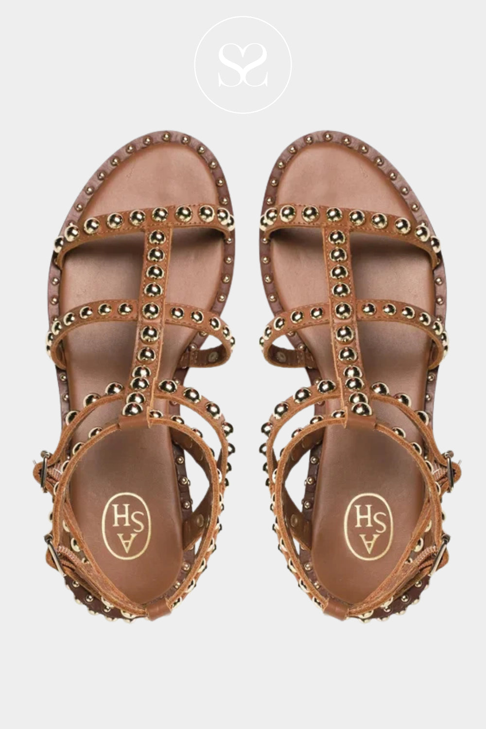 Ash tan gladiator sandals for women in Ireland