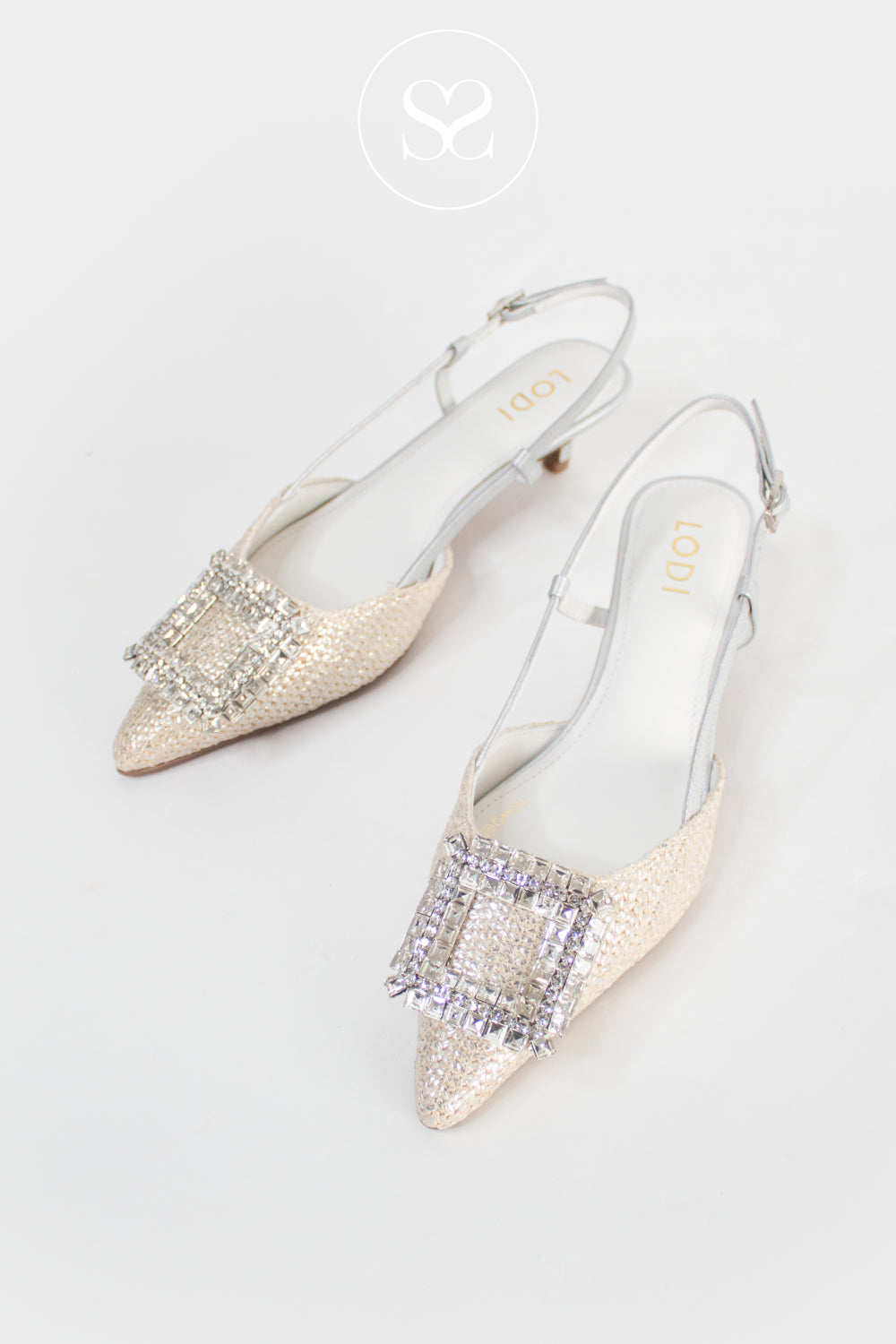 Lodi Silver Woven Kitten Heel - A-Pinto