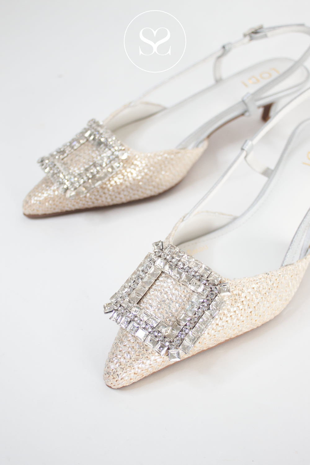 Lodi Silver Woven Kitten Heel - A-Pinto