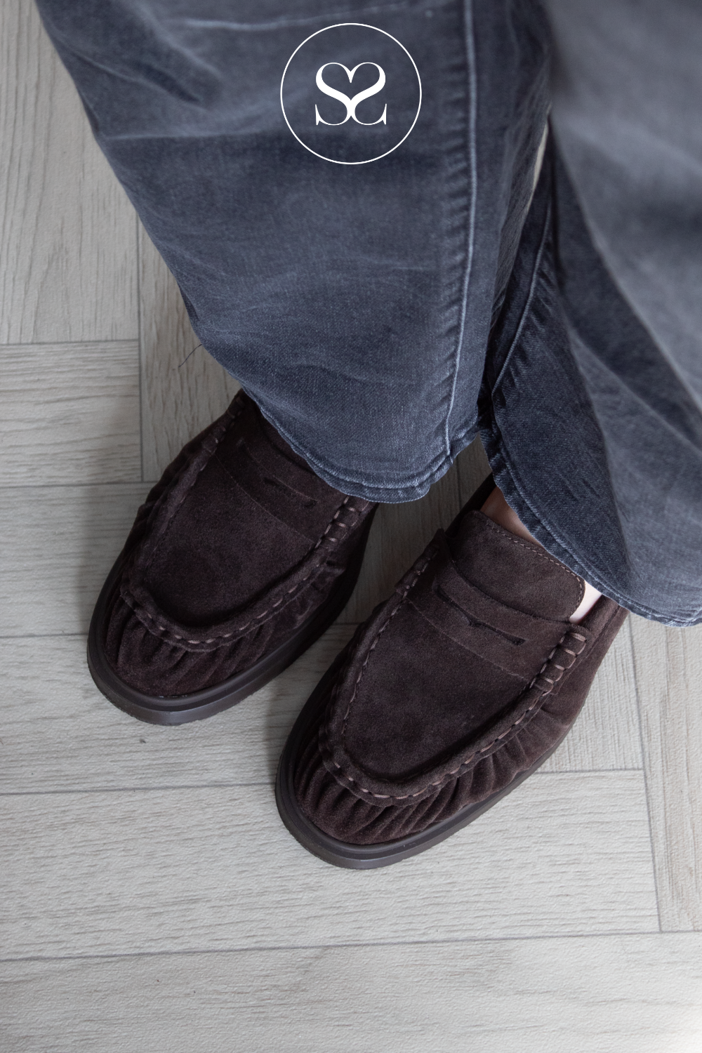 Wonders Chocolate Brown Suede Moccasin Loafers - B-9170