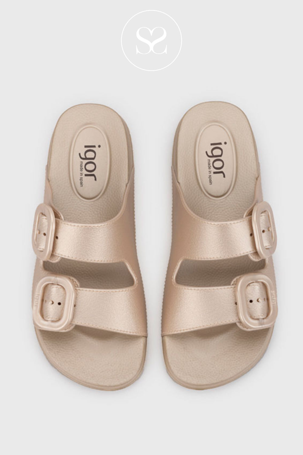 Igor Gold Chunky Slider Sandals - Habana Brillo