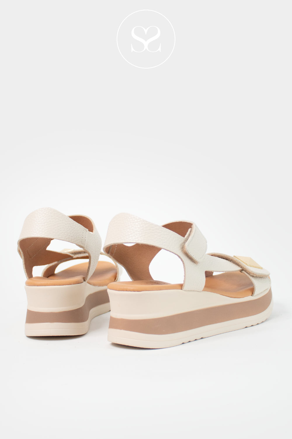 Oh My Sandals Off-White Wedge Sandals 5973